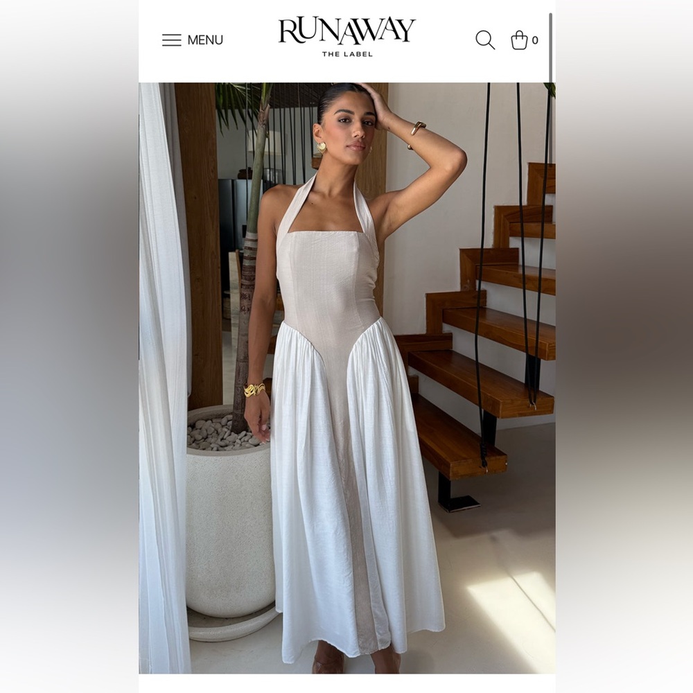 Runaway the label - seven wonders Sammi dress in cream and white - Picture 3 of 3